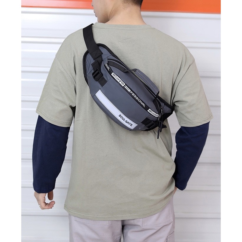 Waistbag SOULGATE Tas Selempang Pinggang Waist Bag Pria Wanita Cowok Cewek Waterproof Anti Air ORI