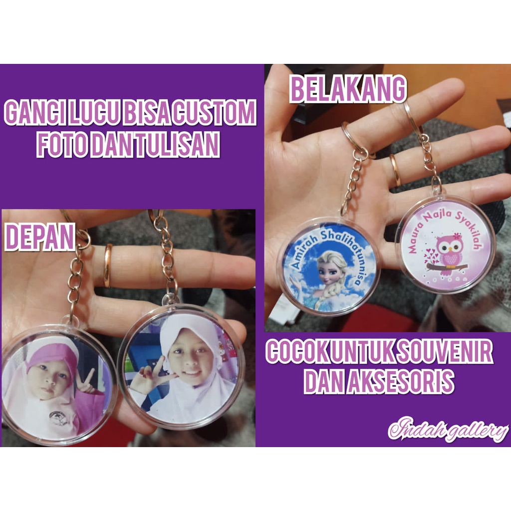 Gantungan Kunci Akrilik Custom Foto/Tulisan