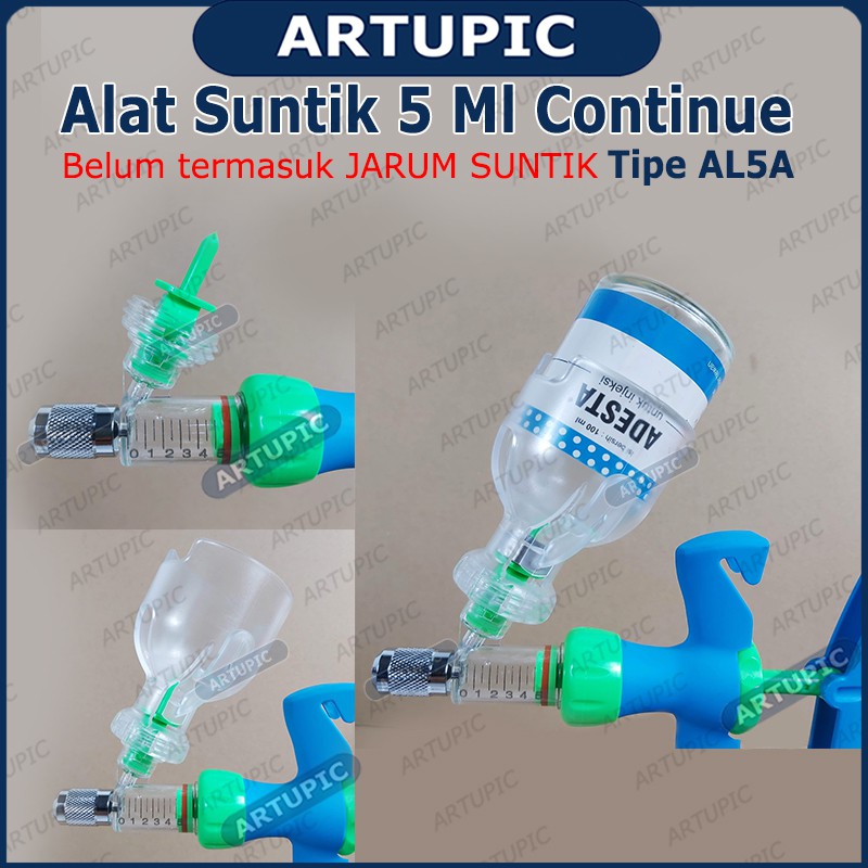 Alat Suntik AL5A injeksi Vaksin Kontinyu Otomatis 5 ml Continuous Syringe Automatic untuk ternak