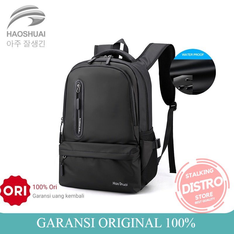 Tas Ransel Pria HAOSHUAI 3409 Tas Laptop Pria Waterproof