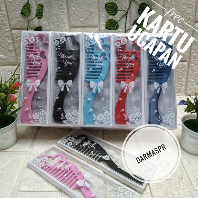 Souvenir 50 Pcs Sisir Love IMPORT Kemasan Mika Souvernir Hadiah Pernikahan Murah