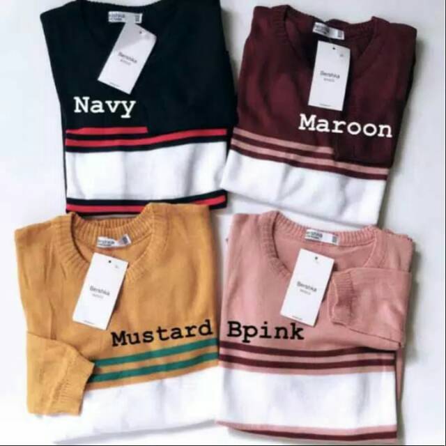 LENA STRIPE - Sweater Rajut Wanita