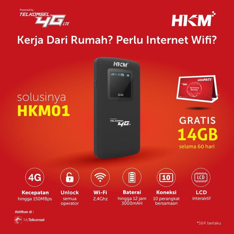 Modem Wifi HKM 4G unlock all operator