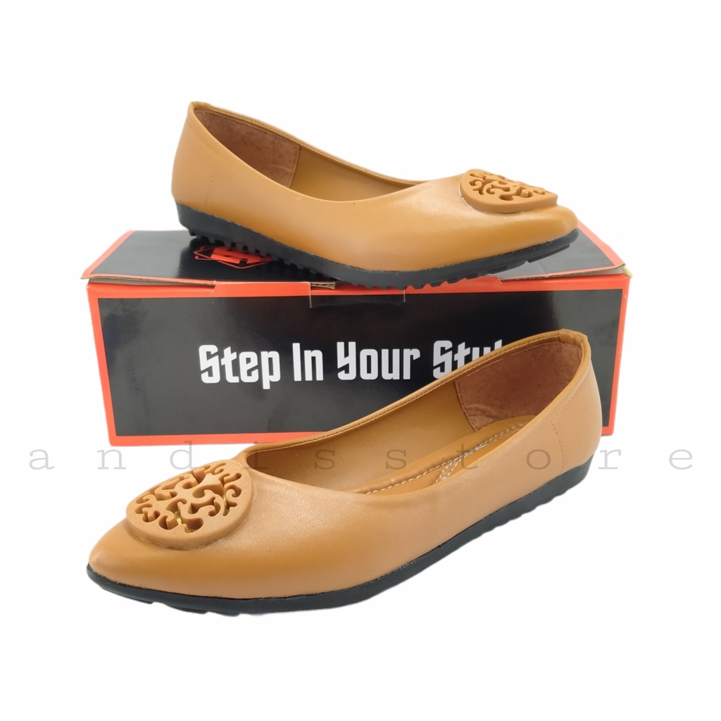 Sepatu Flat Shoes Wanita Andis AN 29 Kulit Sintetis Anti Licin