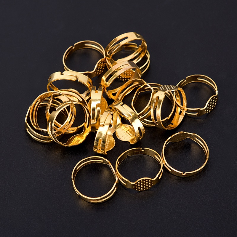 50pcs Cincin Kosong Adjustable Ukuran 8mm Untuk Perhiasan