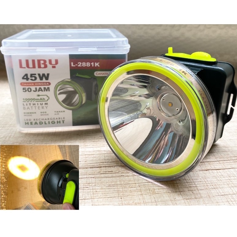 Senter Kepala LUBY L-2881 Super Terang Lithium Headlamp 45 Watt