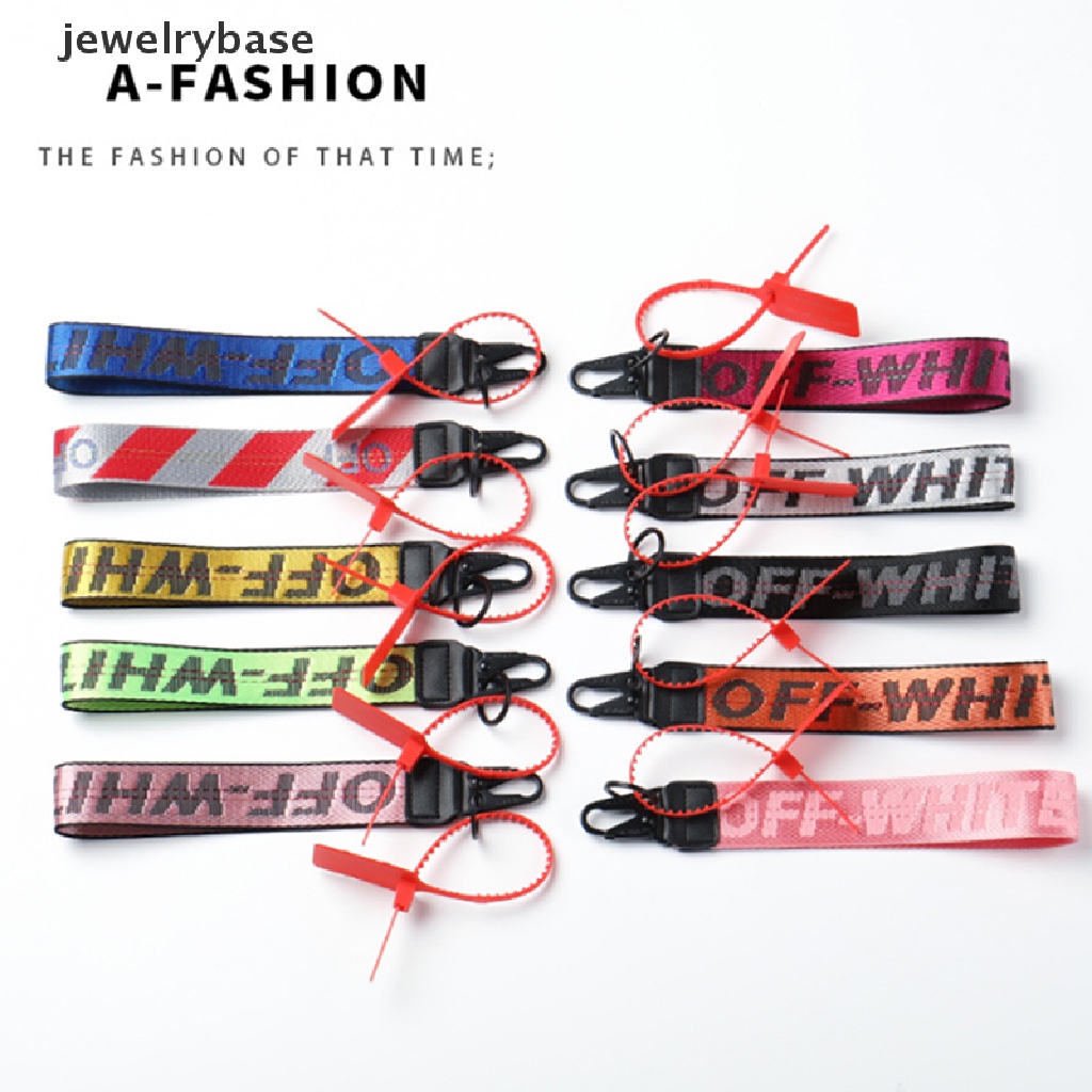 (jewelrybase) Tali Lanyard Gantungan Kunci Model Tulisan Off-White Ukuran 10.5 &quot;