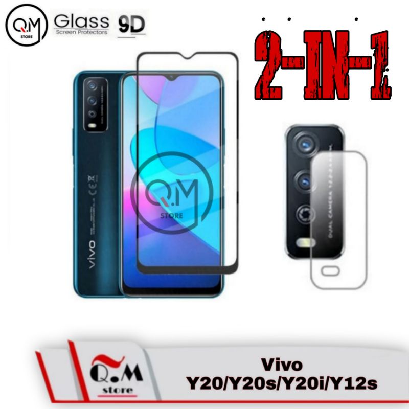 Tempered Glass Camera 9D Vivo Y20 / Vivo Y20S / Vivo Y20i / Vivo Y12S Screen Quard High Quality Pelindung