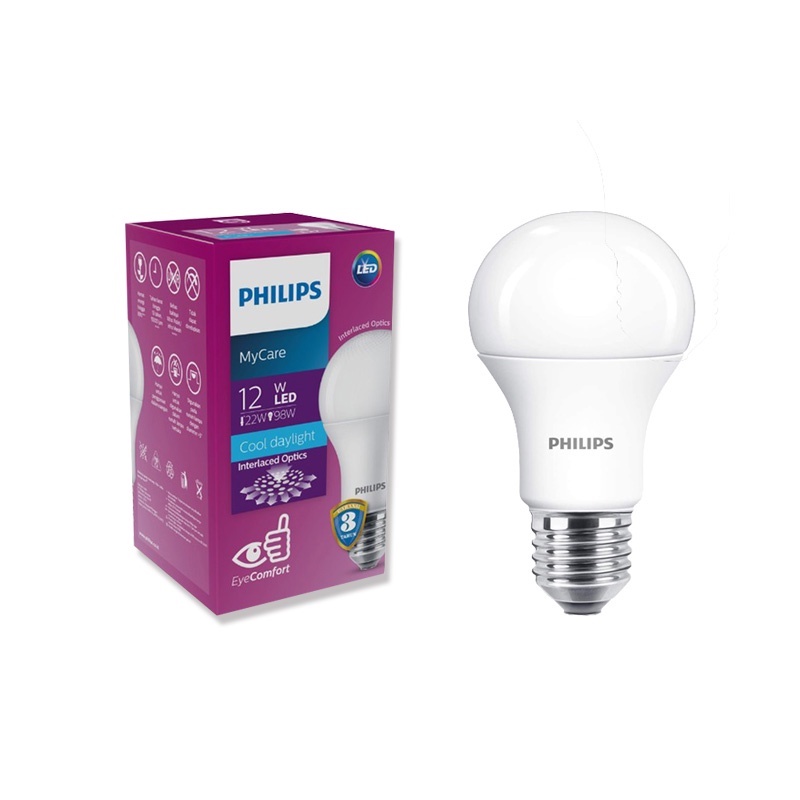 Philips MultiPack MyCare LEDBulb 12W 14.5W / 8W 10W 12W 4PCS 6500K Putih beberapa bungkus (beli tiga gratis satu)