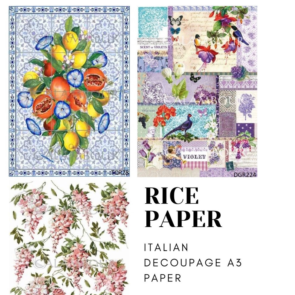 

Rice Paper Calambour Decoupage A3 VARIAN