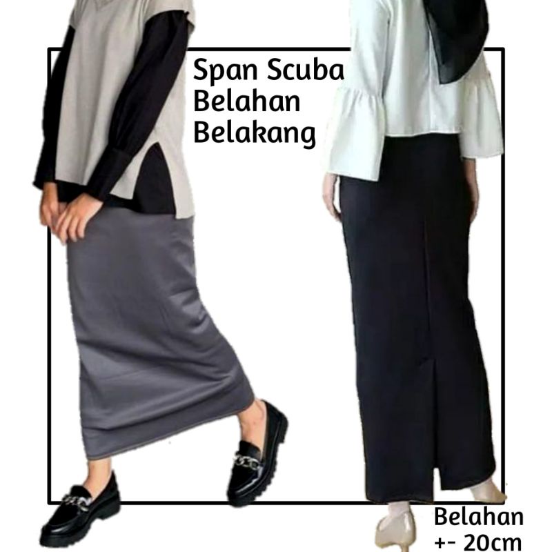 Rok Span Panjang Scuba / Rok Panjang Wanita / Rok Kantor / Fashion Wanita