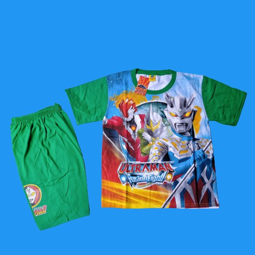 baju kaos anak laki laki setelan baju ultraman size jumbo bb 30kg keatas