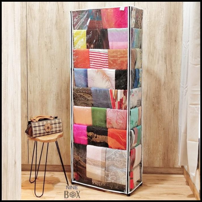 Rak Hijab / Lemari Gantung Jilbab / Rak Jilbab With Dust Cover