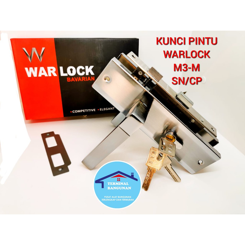 kunci pintu tanggung warlock m3 sn/ cp