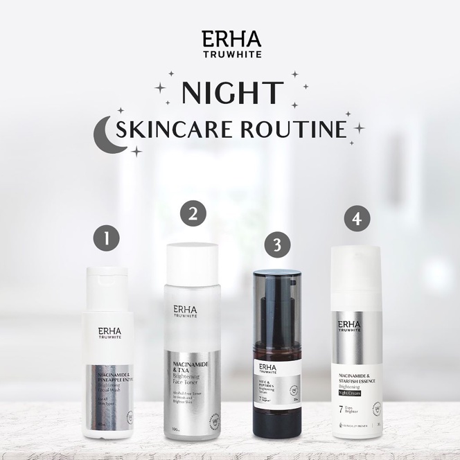 ERHA Truwhite Brightening Series | Facial Wash Vit C Serum Toner Day Night Cream