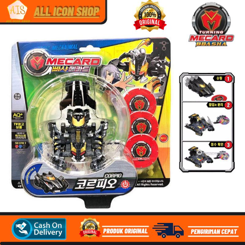 TURNING MECARD BBASHA BASIC MECANIMAL CORPIO ORIGINAL - Mainan anak transform robot