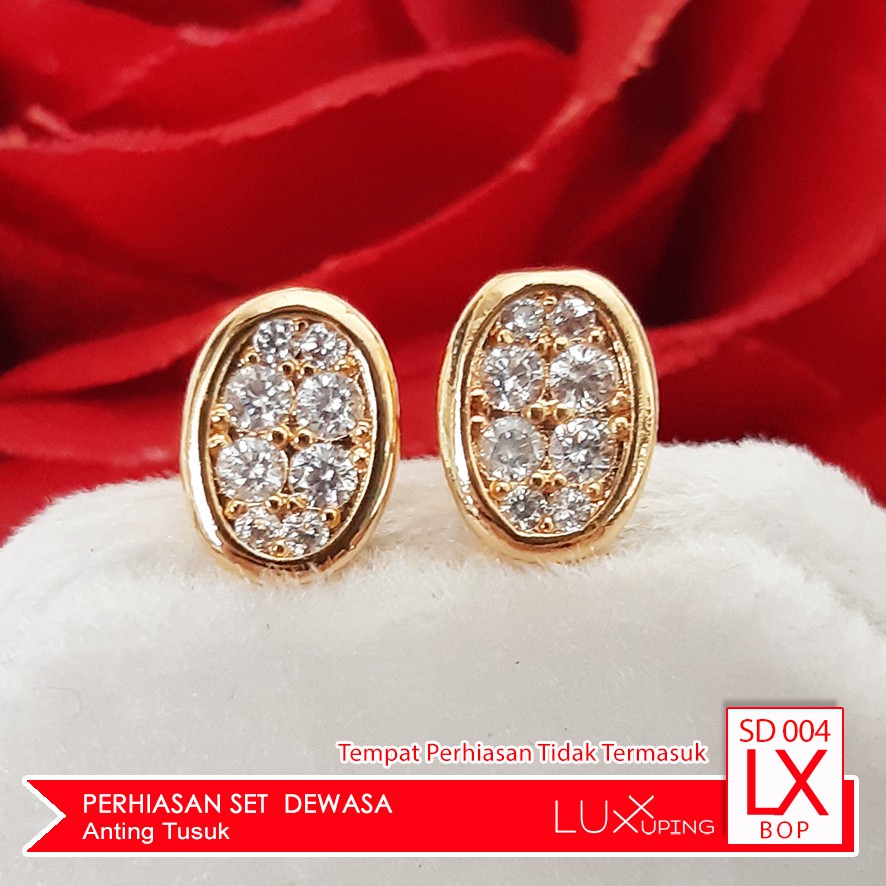 SD 004 Perhiasan Set Wanita Dewasa Kalung Anting Perhiasan Emas Imitasi Murah Kalung Koye Liontin Oval Tidak Termasuk Display Anting dan Kotak Kalung Luxx Xuping Set