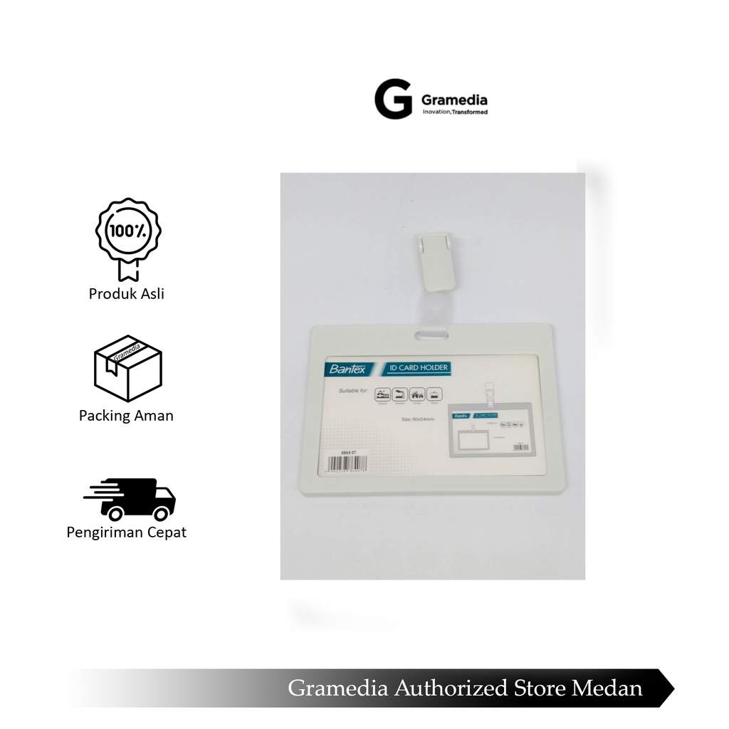 

Gramedia Medan - Bantex Id Card Landscape + Clip 8864 07 Putih