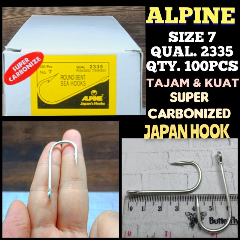 ALPINE SIZE 7 QUAL.2335 QTY.100 SUPER CARBONIZED KAIL ALPINE KAIL KUAT PANCING KARBON HOOK KAIL JEPA