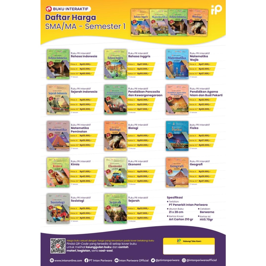 diskon BUKU INTERAKTIF PR Biologi KELAS 10 SEMESTER 2 , SEMESTER 1 terbaru 2022/2023  INTAN PARIWARA-1