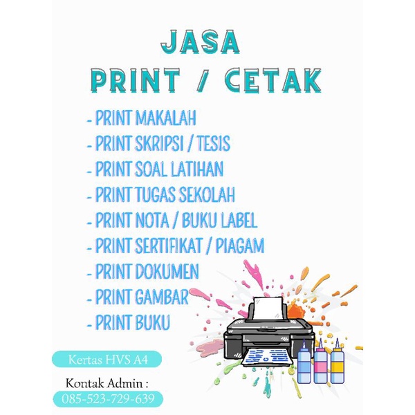 

JASA PRINT MURAH BERKUALITAS || KERTAS HVS A4 - Jasa Print/ Jasa cetak Makalah skripsi tesis tugas sekolah cetak foto print sertifikat piagam