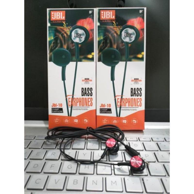 Earphone Handsfree JBL-10 Plus Mic/Hf Headset JBL-10 Super Bass Packing Import