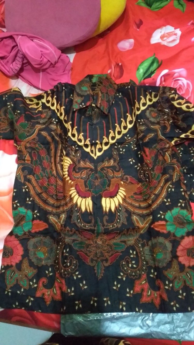 Couple Batik Sogan Motif Bunga Khanzana Sogan Cendrawasih Ahy Merak Hitam 2729_ Sumberurip