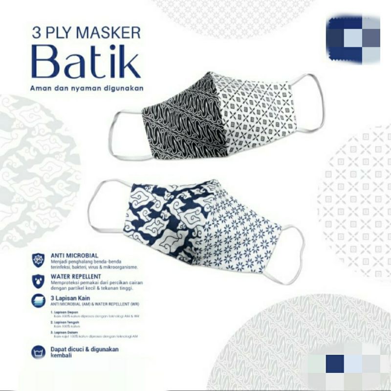 Jual Masker Kain Sritex Airycool (Batik Dan Doodle) | Shopee Indonesia