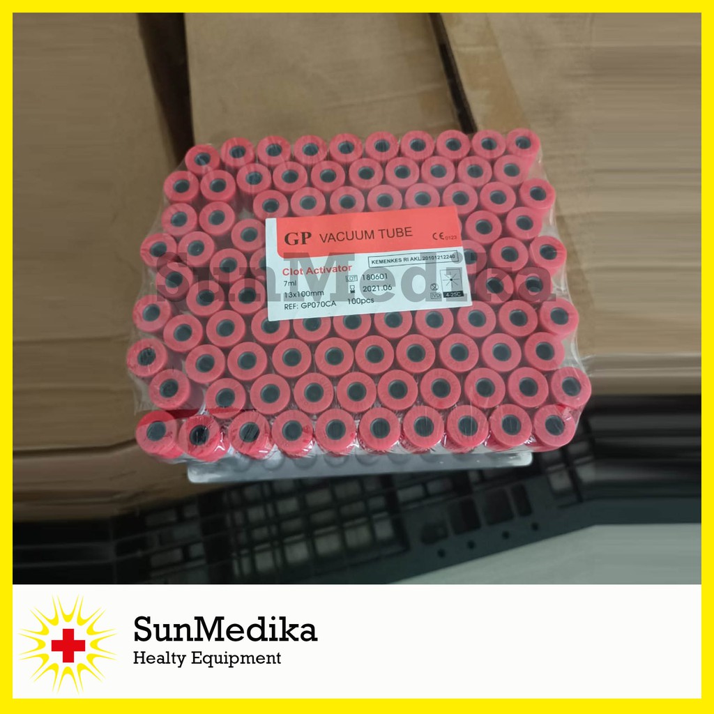 Tabung Clot Activator 7ml Plastik Merk GP | Vacutainer PET TUBE 7 ml