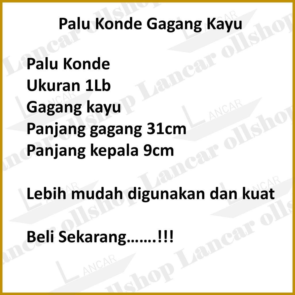 Palu konde gagang kayu 1 LB