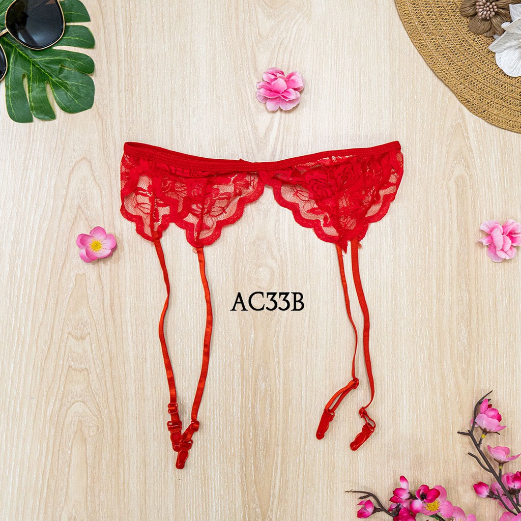 [PALING LARIS] BH CD SEKSI BRA SET + SABUK PAHA + STOCKING SEXY MERAH AC33B