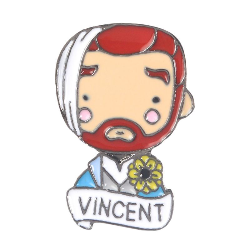 Siy Bros Pin Desain Figure Rock Vincent Human Us Terkenal Untuk Dekorasi Tas Ransel / Jaket / Pakaian