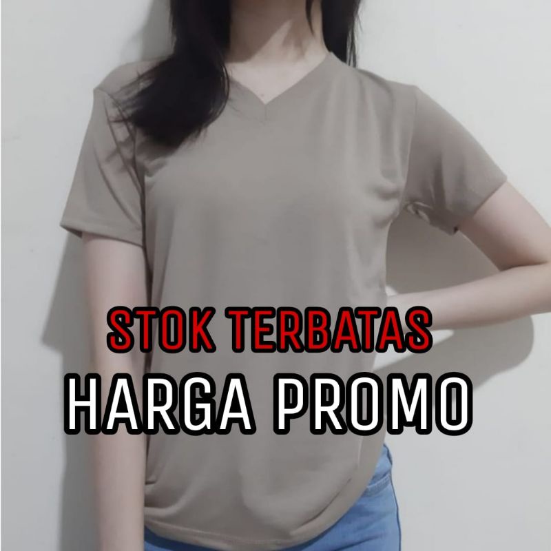 Kaos polos wanita L, XL, XXL | Kaos V-NECK | Kaos leher v wanita