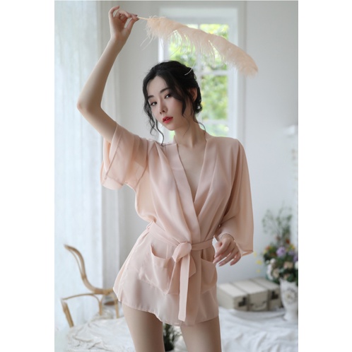 Female Summer Sexy Lingerie Chiffon Transparent Shirt Pajamas Nightdress Uniform Temptation Sexy Shirt Adult Home Service