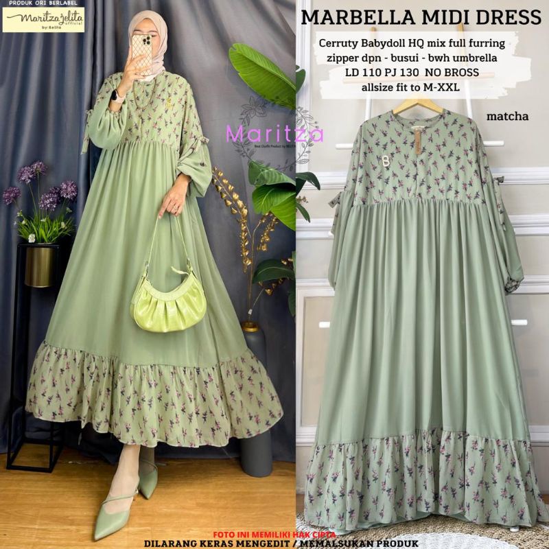 Dress Midi Marbela  Bebidol Busui Full Furing Ld 110 //Baju Wanita Kekinian