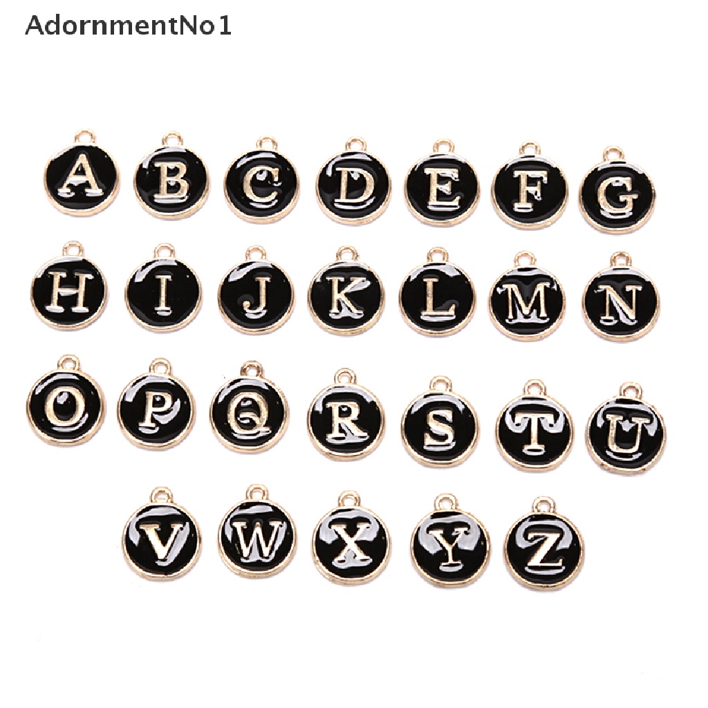 (AdornmentNo1) 26pcs / Set Charm Huruf Alfabet Untuk DIY Gelang / Perhiasan