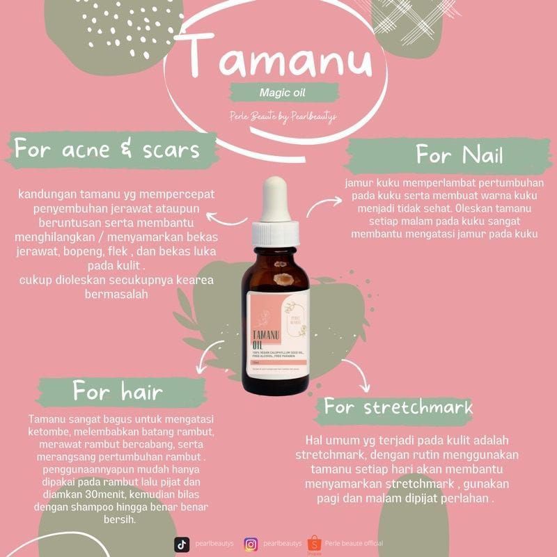 (BPOM) Tamanu oil Serum Perle Beaute 100% ORIGINAL