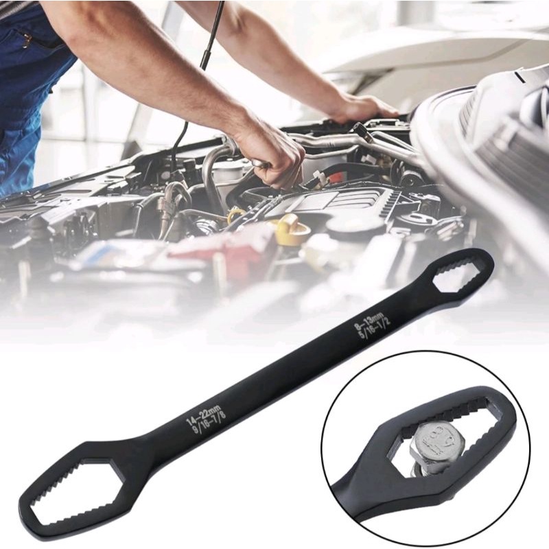 Kunci Pas Ring Ketebalan 8mm Multi Size Kunci Ring Universal Double Head Wrench Adjustable