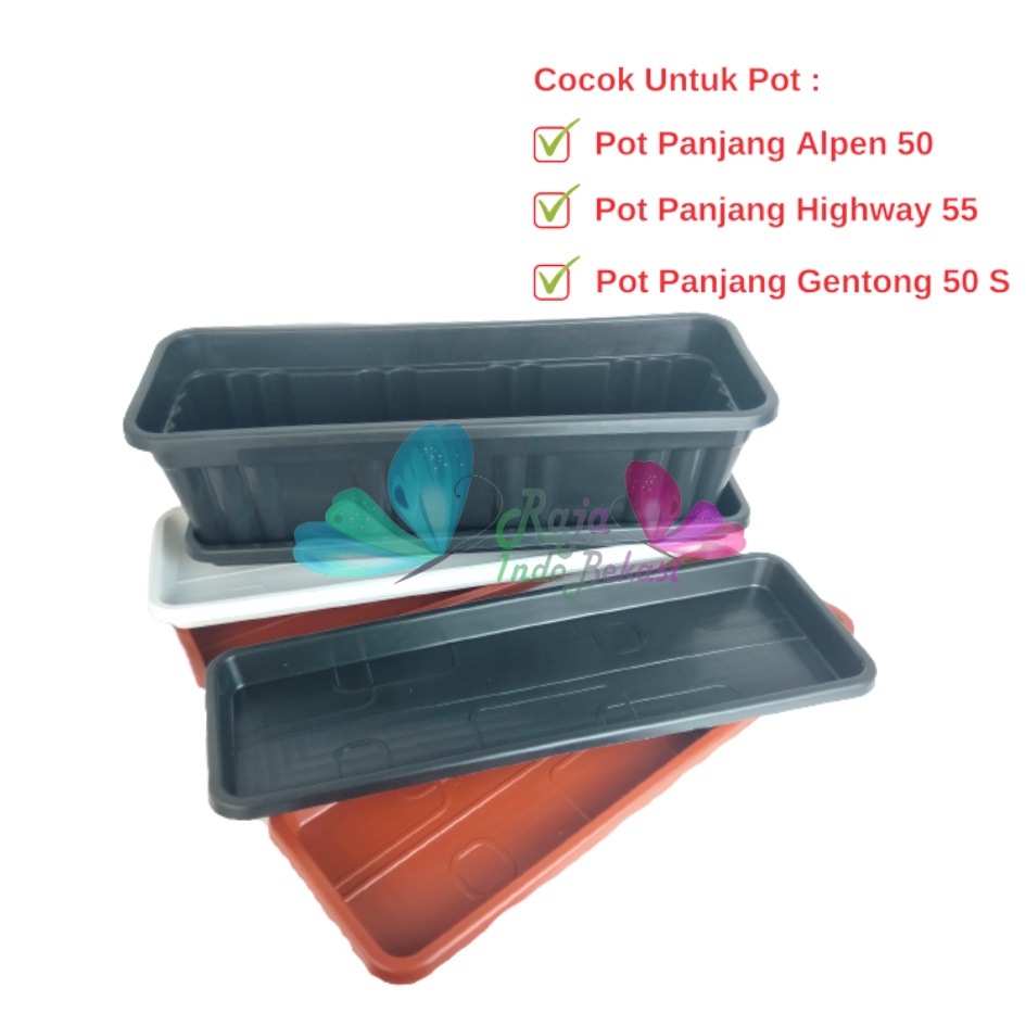 Alas Pot Panjang Alpen 50 Putih Hitam Hijau Coklat Merah Bata Orange Terracotta Terakota Alas Tray Tatakan Pot Bunga Segi Panjang 50cm 60cm 70cm Pot Panjang Highway High Way 55 - Tray Pot Segi Panjang 50 Paket murah isi 1 lusin pot bunga plastik lusinan