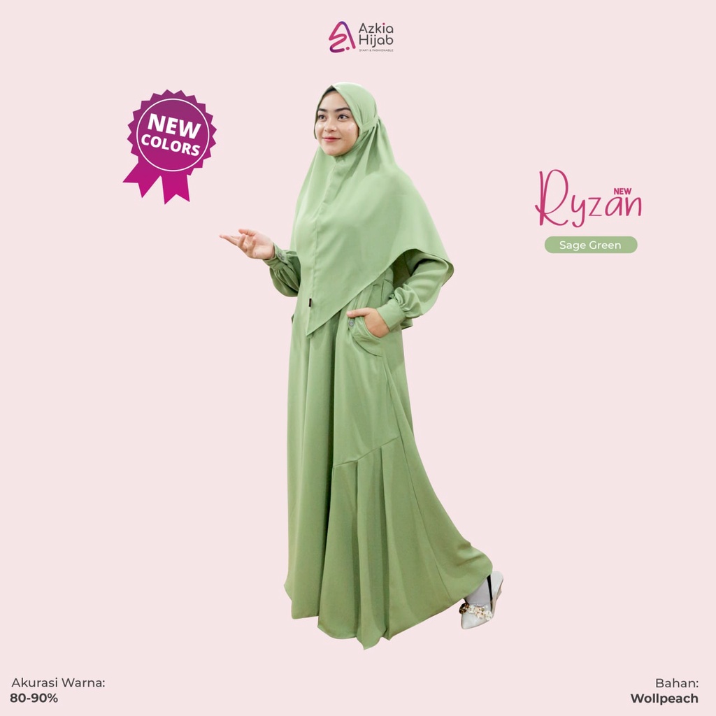 Gamis wolpeach New Ryzan Brand Azkia Hijab
