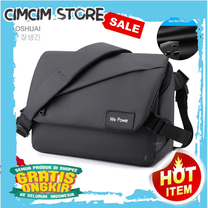 TAS KEKINIAN TERBARU TERMURAH / Tas Selempang Pria HAOSHUAI 1100-31 Anti air Bahan Dolby lotto Coate