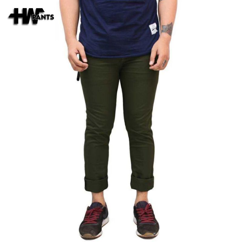 Celana Chino Panjang Pria - Celana Chino Pria Hijau Army