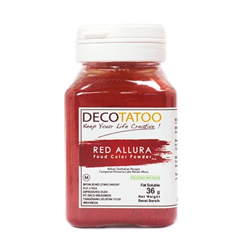 

Pewarna Makanan Merah Red Allura Decotatoo powder Fat Soluble 36 gr