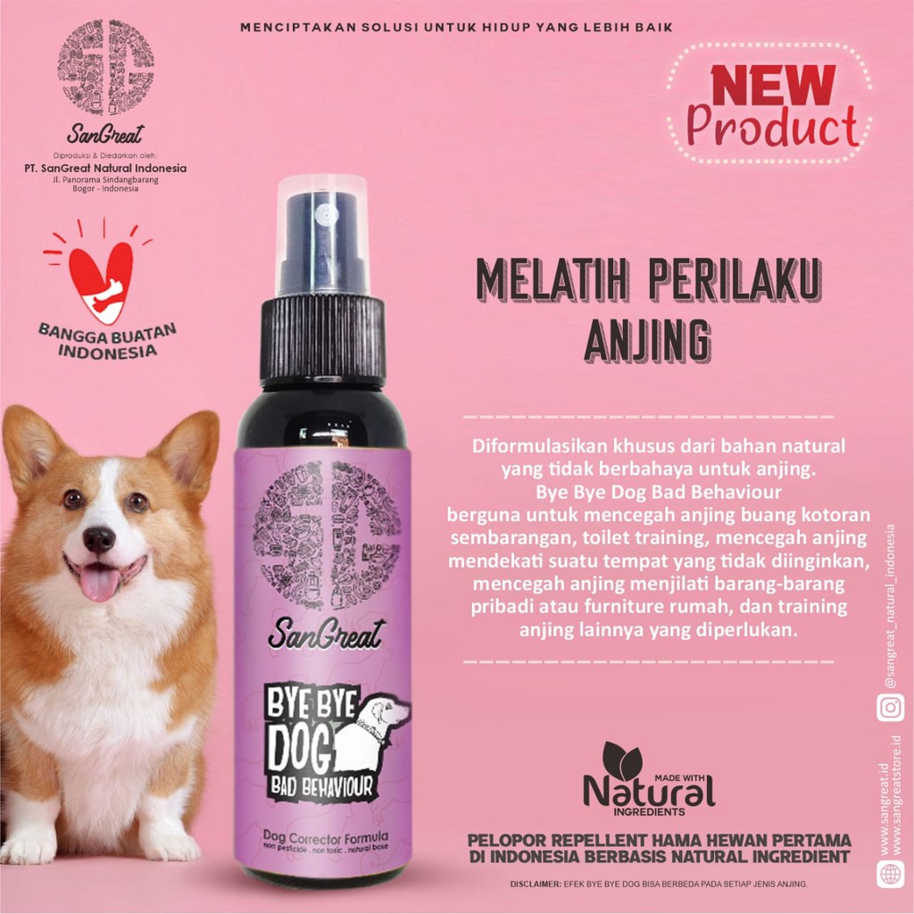 SanGreat Bye Bye Dog Bad Behaviour Paket gel 70 gr dan Spray 100 ml  dog repellent pengusir anjing