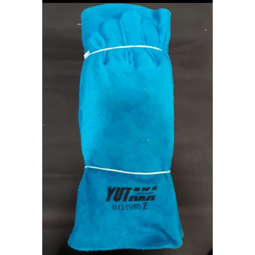 sarung tangan YUTAKA WELDING GLOVE 14 Inch Hijau Tosca/sarung tangan las yutaka 14 inch tosca