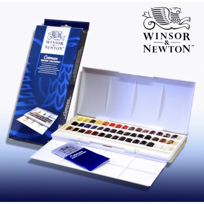 

winsor & newton cotman water color studio set 45 half pans