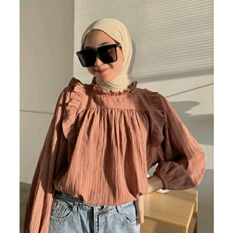 (SIAP KIRIM) Leviora Kanya Blouse (peach)
