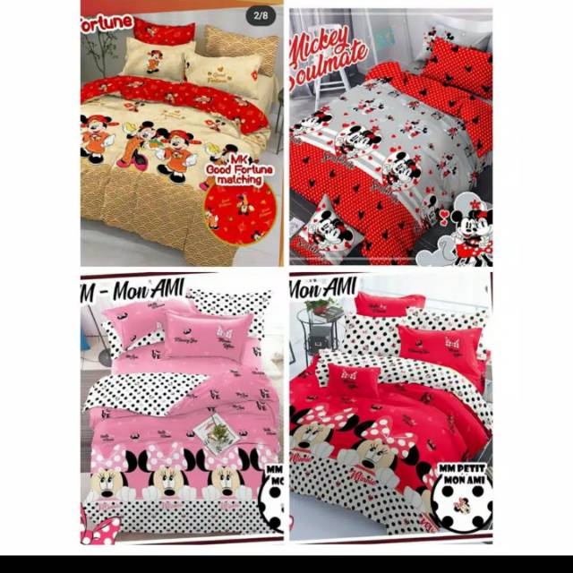 SPREI MICKEY MINNIE MOUSE SET SEPRAI BEDCOVER