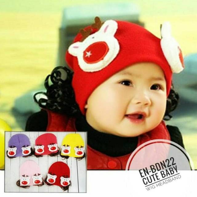 TOPI KUPLUK BAYI PEREMPUAN RAJUT RAMBUT IMPORT