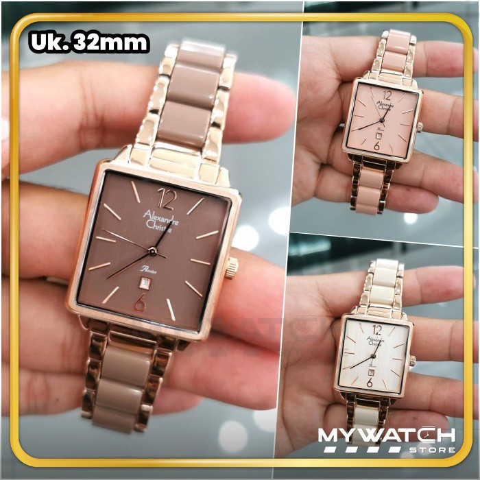 Jam Tangan Alexandre Christie Wanita AC 2917 Alexandre Christie AC2917 Rantai Stainless Kotak